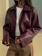 Michaela Zip Front Collared Jacket - front view