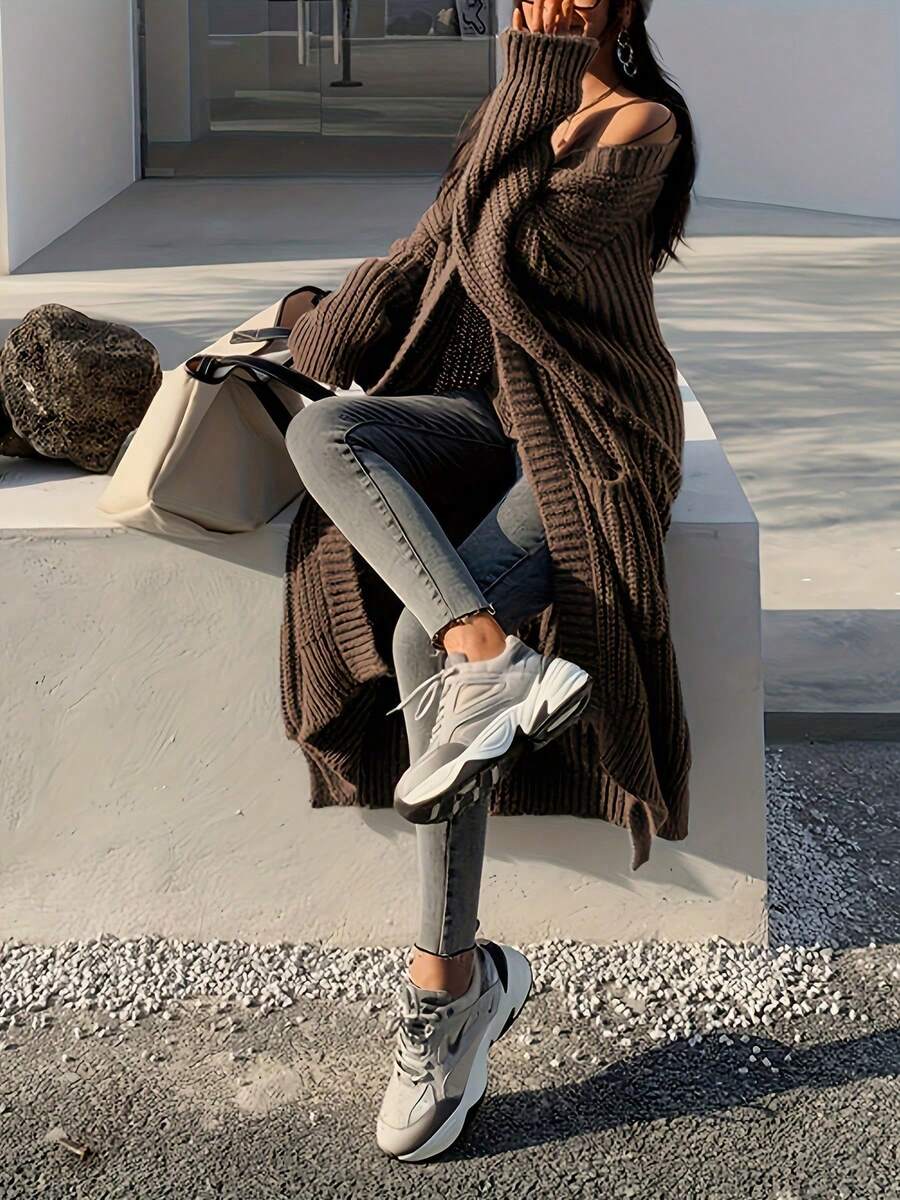 2026 New Autumn/Winter Women's Fashion Elegant Casual Commute Versatile Knit Long Cardigan Sweater oaklynwear
