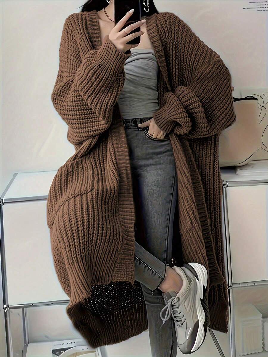 2026 New Autumn/Winter Women's Fashion Elegant Casual Commute Versatile Knit Long Cardigan Sweater oaklynwear