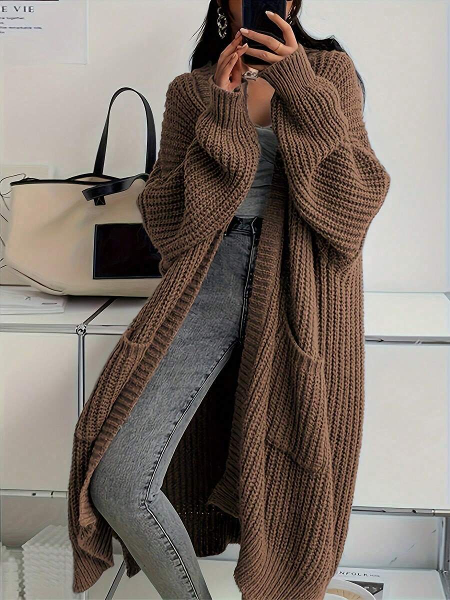 2026 New Autumn/Winter Women's Fashion Elegant Casual Commute Versatile Knit Long Cardigan Sweater oaklynwear