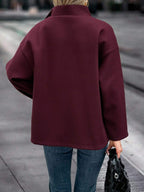 Elise | Asymmetrical Stand Collar Overcoat, Cropped Wrap Coat oaklynwear