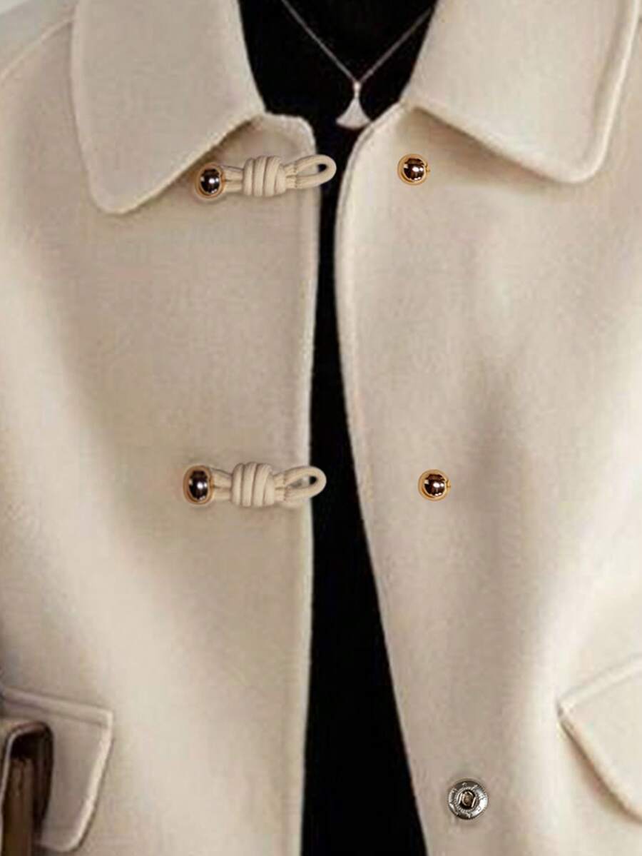 Gemma | Toggle Button Collared Tweed Jacket, Elegant Korean Style Coat oaklynwear