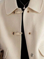 Gemma | Toggle Button Collared Tweed Jacket, Elegant Korean Style Coat oaklynwear