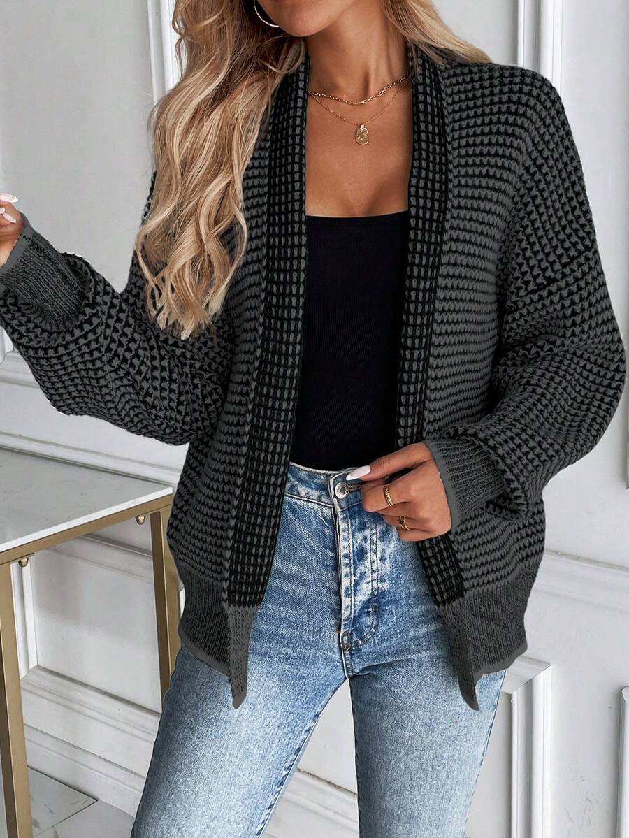Faith | Ombre Knit Open Front Cardigan with Collar, Cozy Autumn Layer oaklynwear