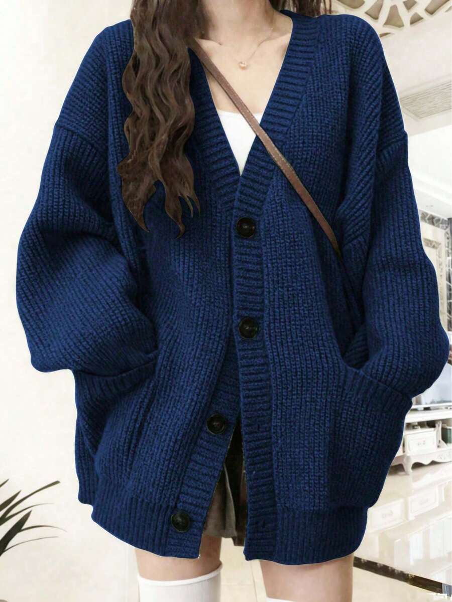 Women's Fashionable Knitted Cardigan Sweater For Autumn/Winter, [Size Runs Large, Please Order One Size Down] Casual Brown Fall oaklynwear
