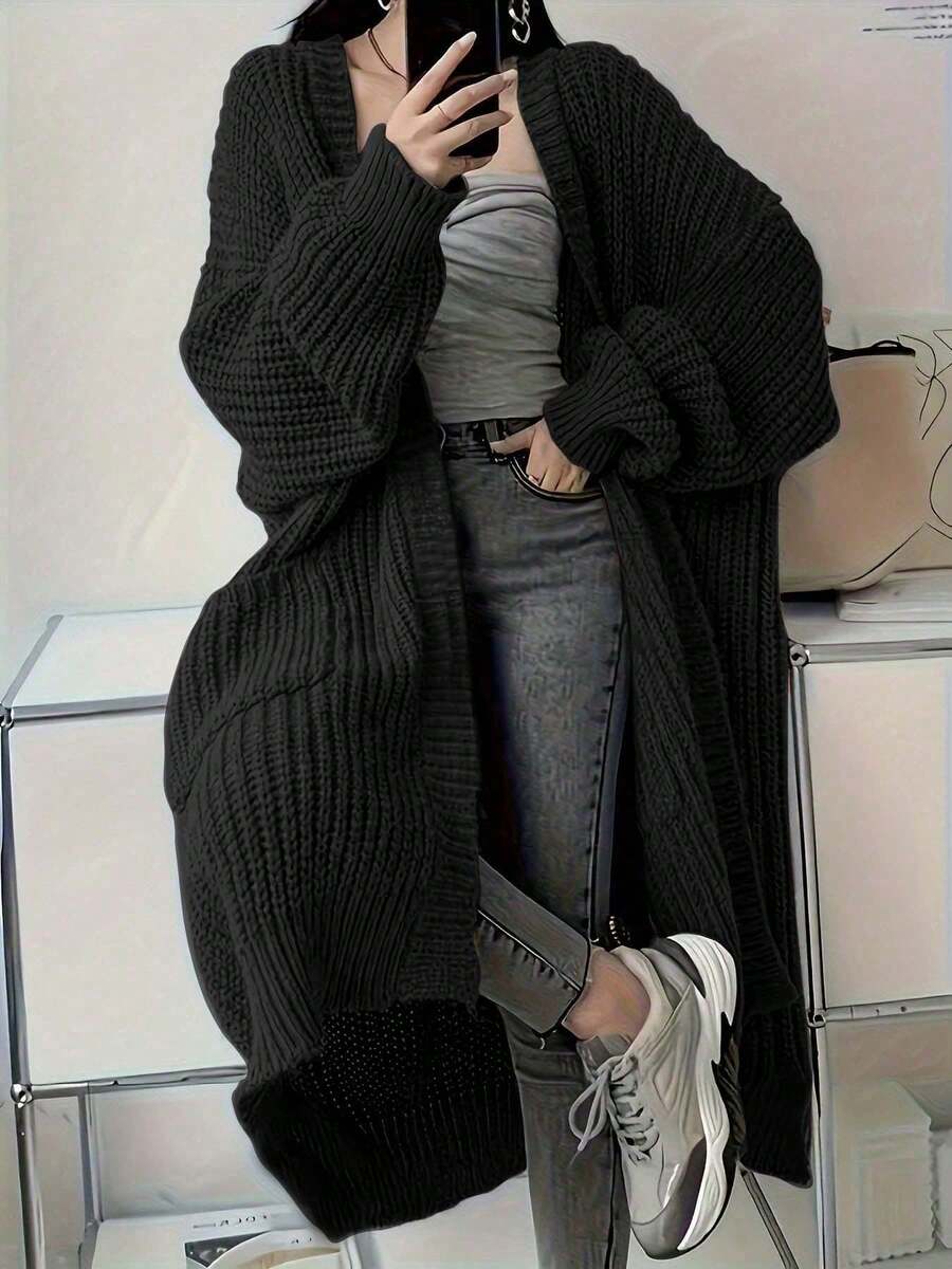 2026 New Autumn/Winter Women's Fashion Elegant Casual Commute Versatile Knit Long Cardigan Sweater oaklynwear