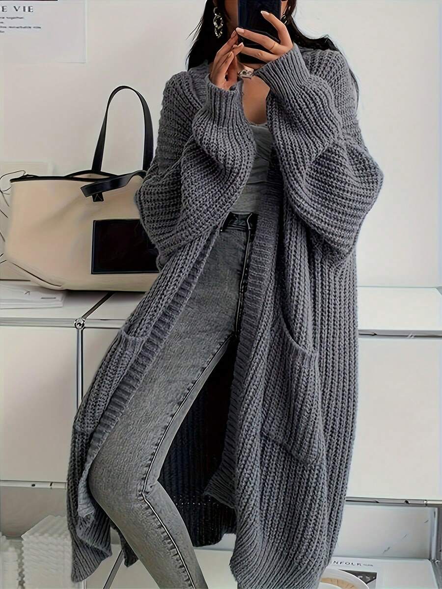 2026 New Autumn/Winter Women's Fashion Elegant Casual Commute Versatile Knit Long Cardigan Sweater oaklynwear