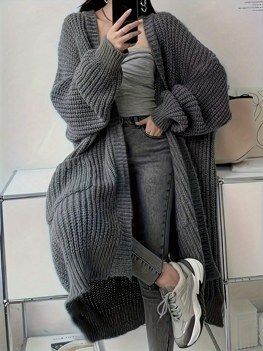 2026 New Autumn/Winter Women's Fashion Elegant Casual Commute Versatile Knit Long Cardigan Sweater oaklynwear