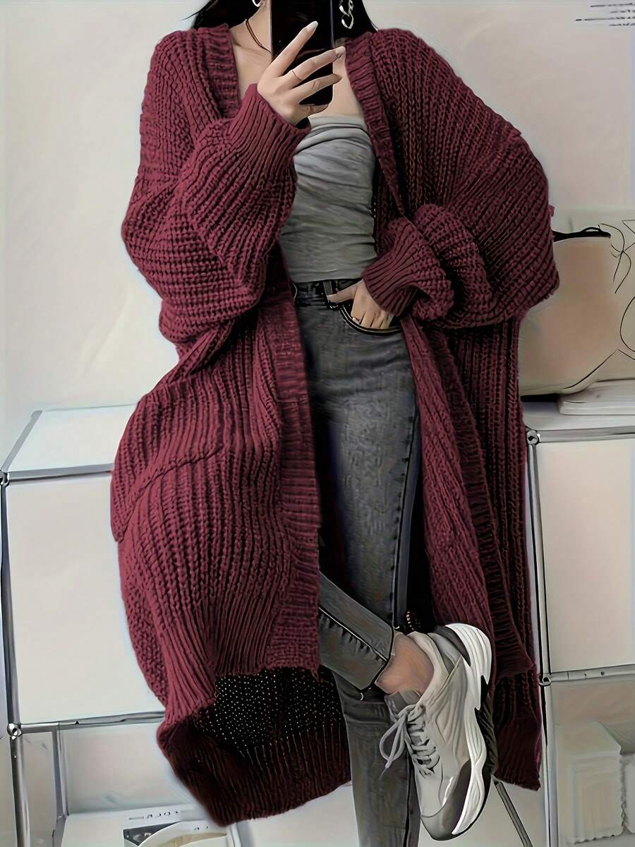 2026 New Autumn/Winter Women's Fashion Elegant Casual Commute Versatile Knit Long Cardigan Sweater oaklynwear
