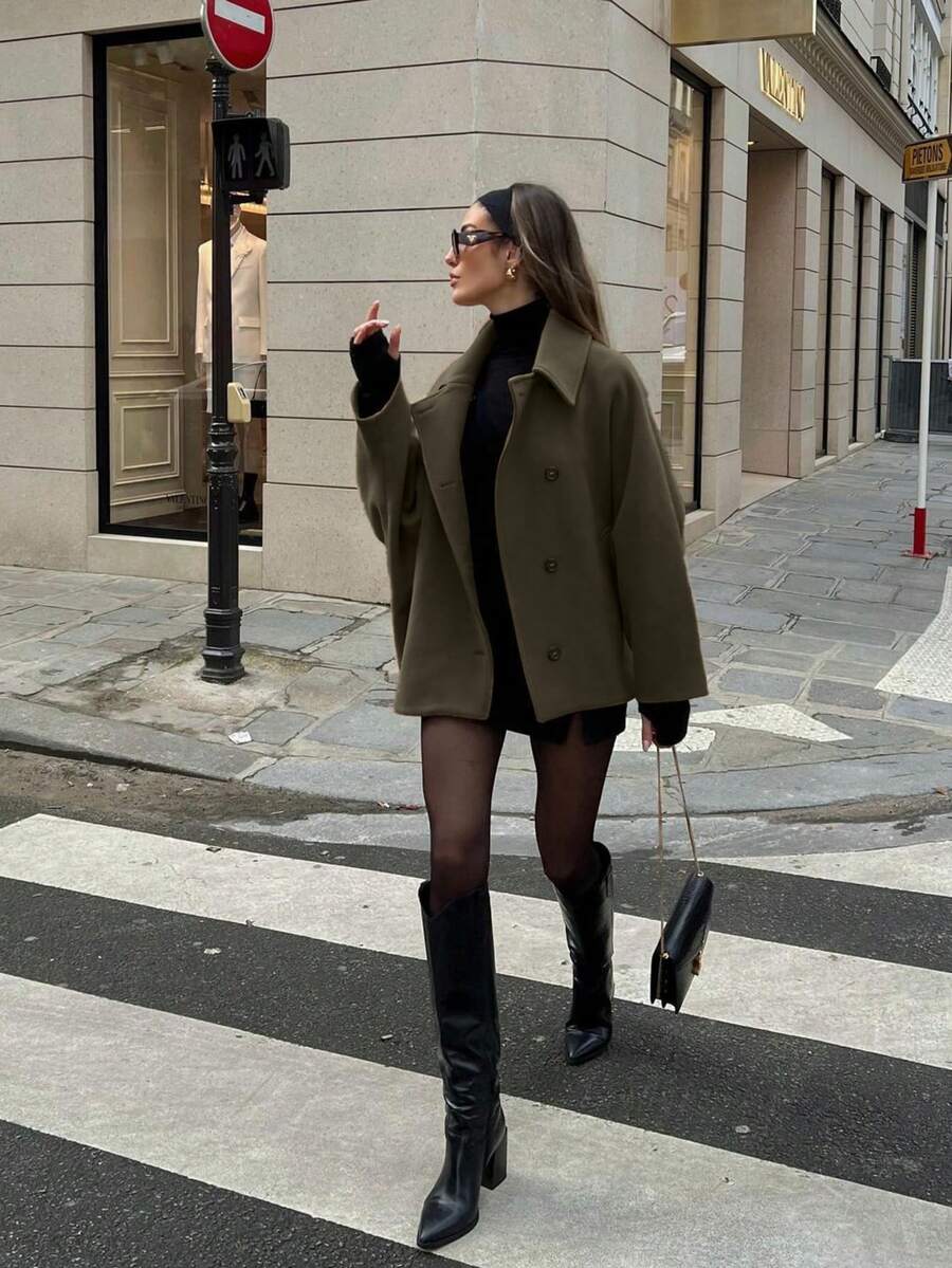 Hadley | Collared Double-Breasted Jacket with Front Pockets, Versatile Everyday Coat oaklynwear
