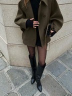 Hadley | Collared Double-Breasted Jacket with Front Pockets, Versatile Everyday Coat oaklynwear