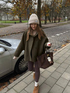 Hadley | Collared Double-Breasted Jacket with Front Pockets, Versatile Everyday Coat oaklynwear