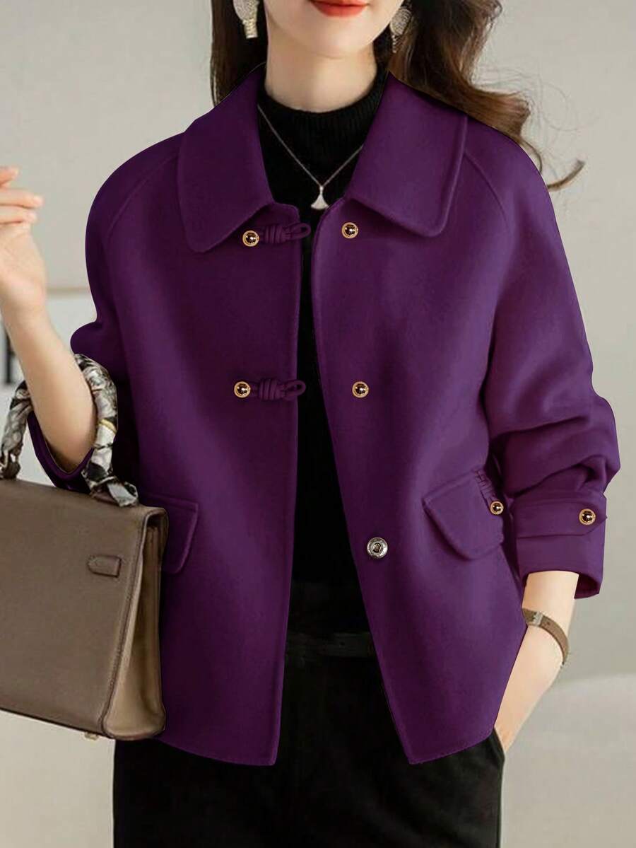 Gemma | Toggle Button Collared Tweed Jacket, Elegant Korean Style Coat oaklynwear