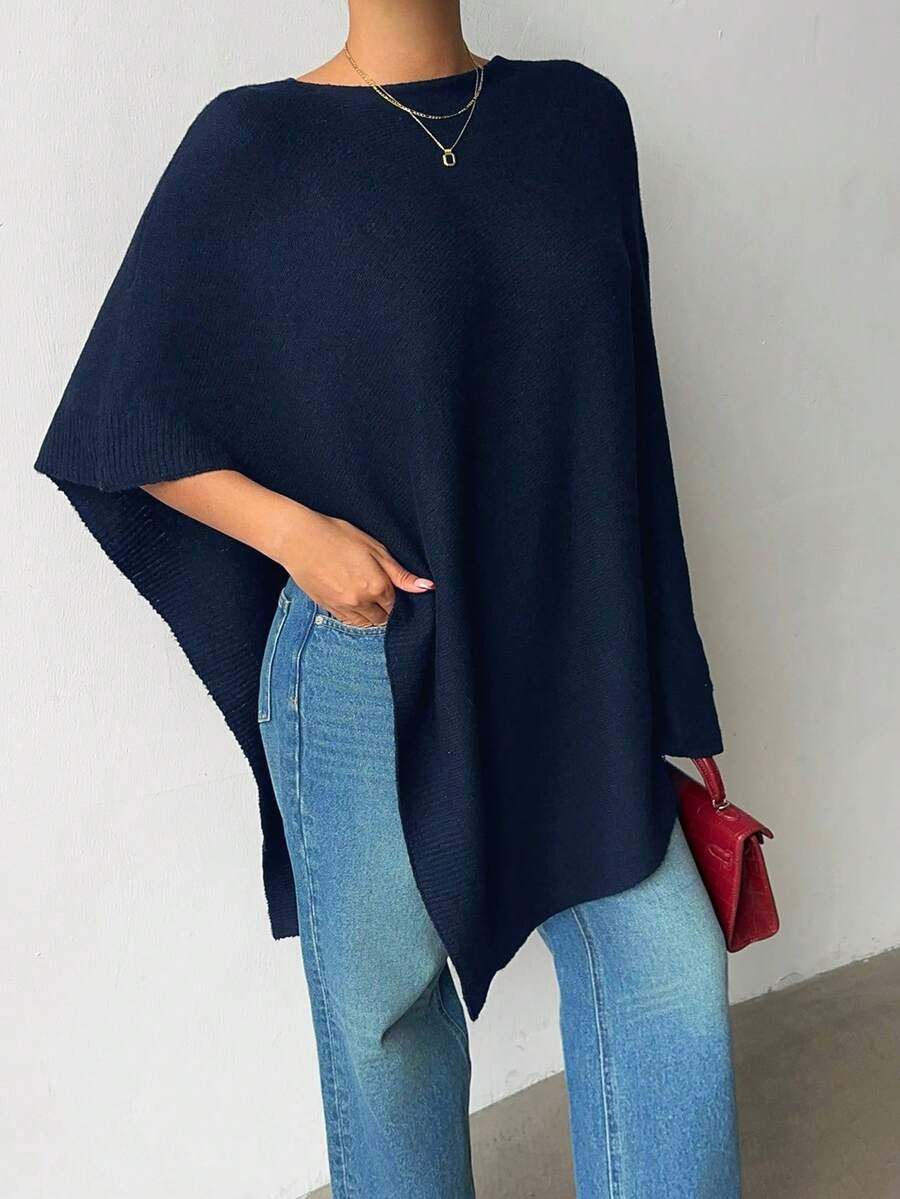 Women's Autumn/Winter Minimalist Comfortable Poncho Top, Elegant Graceful Fashion Loose Knit Poncho Top Fall oaklynwear