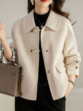 Gemma | Toggle Button Collared Tweed Jacket, Elegant Korean Style Coat oaklynwear