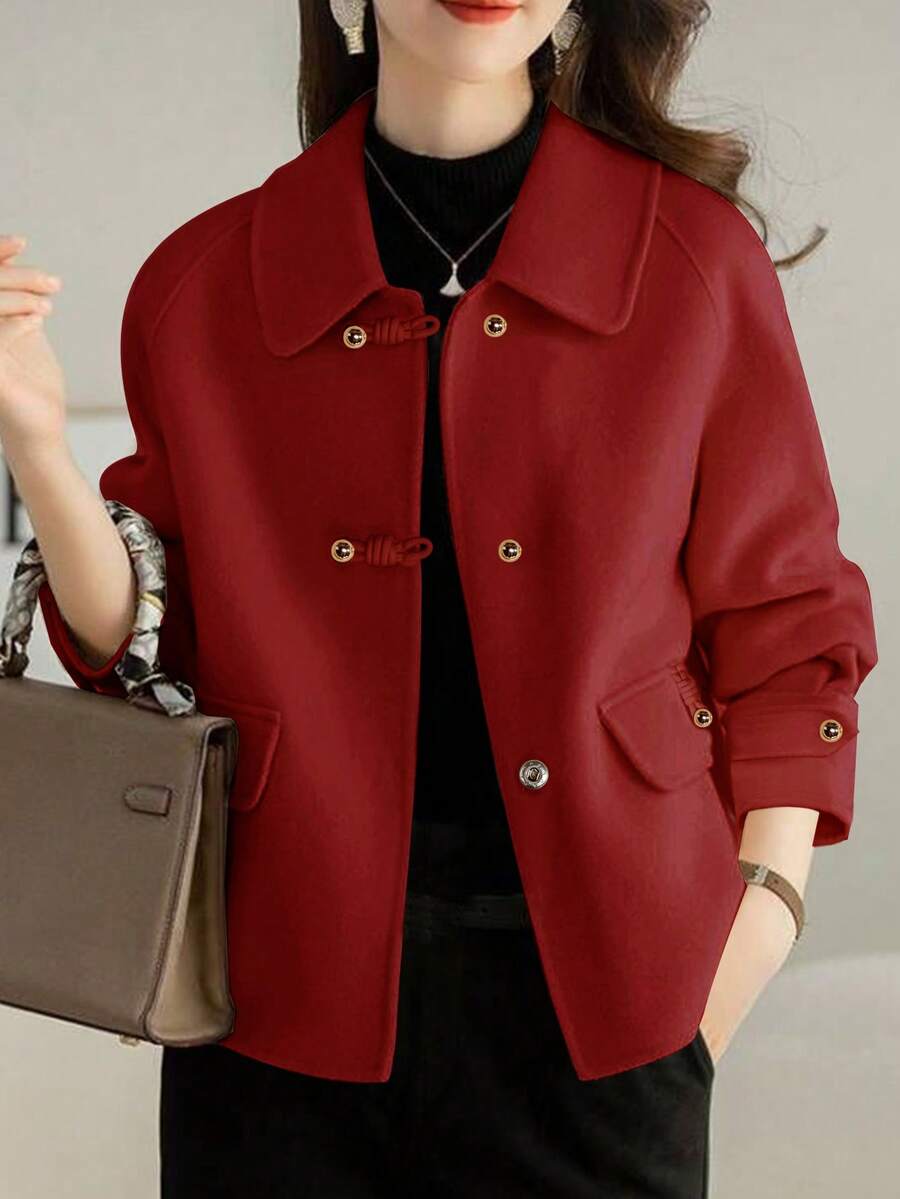 Gemma | Toggle Button Collared Tweed Jacket, Elegant Korean Style Coat oaklynwear