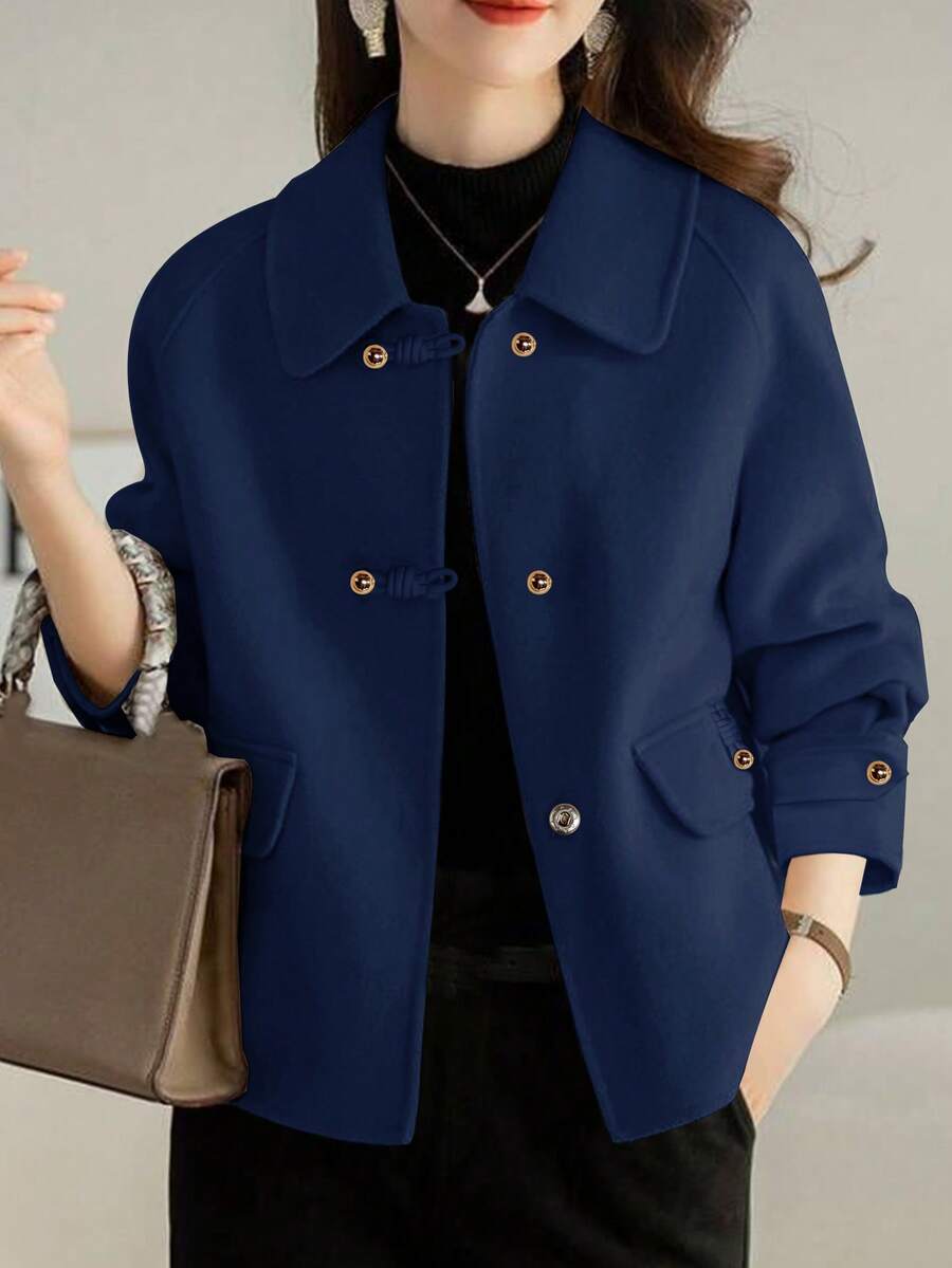 Gemma | Toggle Button Collared Tweed Jacket, Elegant Korean Style Coat oaklynwear