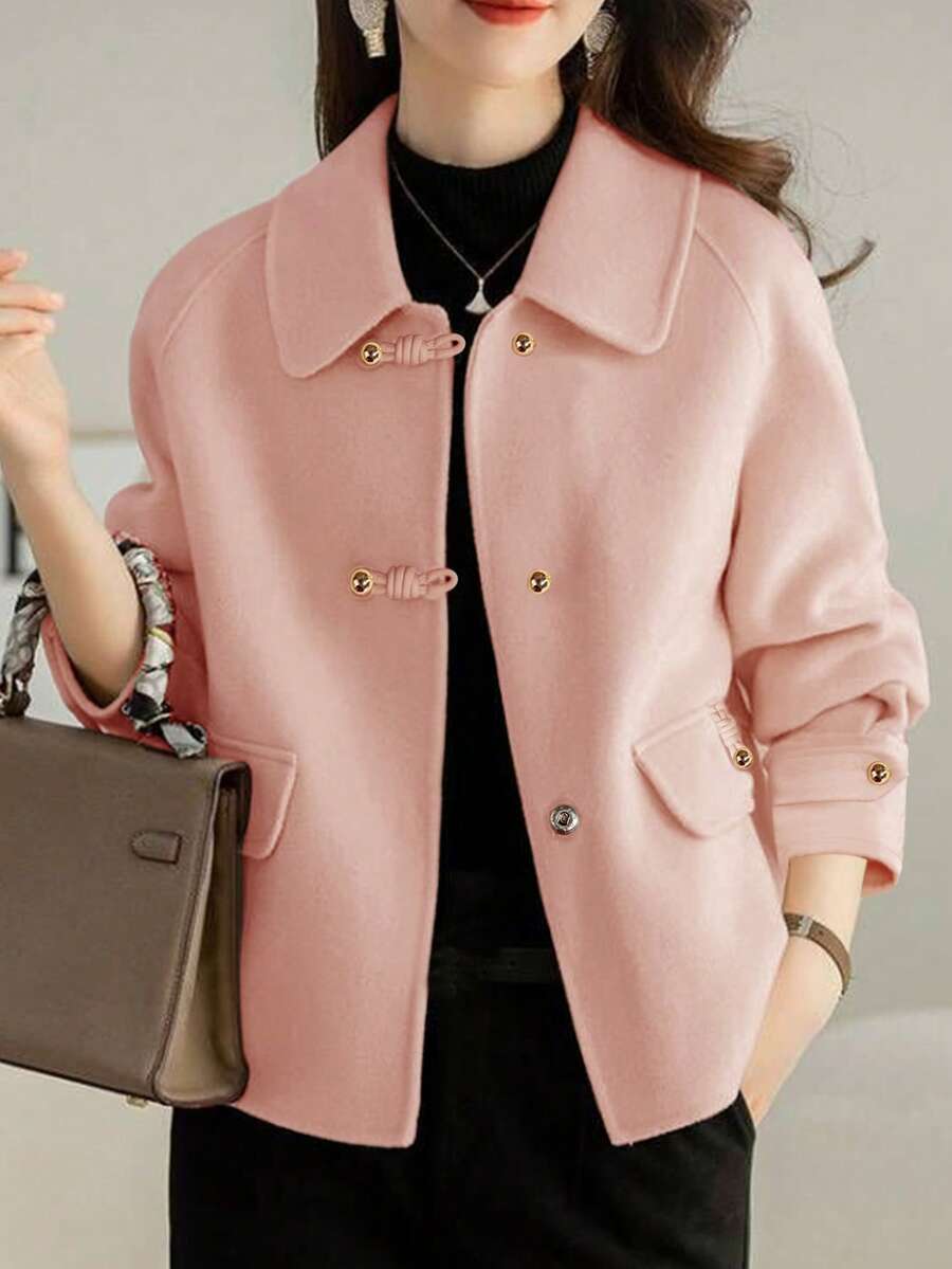 French Fashion Women's Autumn/Winter New Arrival Thick Tweed Jacket, Short Korean Style Elegant Casual Loose Double-Sided Tweed Jacket, Petite High-End Tweed Jacket, Thick Christmas Holiday Jacket oaklynwear
