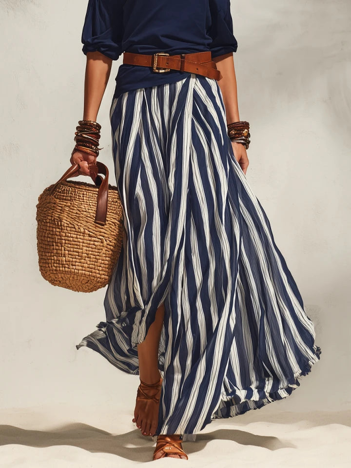 Nautica | Striped Chiffon Skirt Top Set oaklynwear