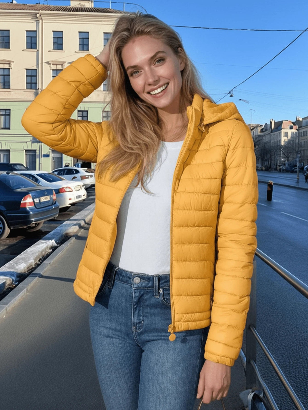Risissida Women's Minimalist Outdoor Jacket, Suitable For Autumn, With Hood And Pockets, Suitable For Commuting And Casual Wear, Women's Winter Coat Elegant oaklynwear