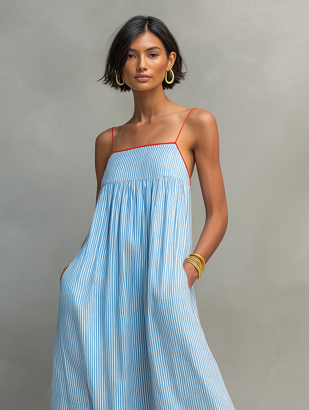 Marina | Women's Striped Maxi Dress oaklynwear