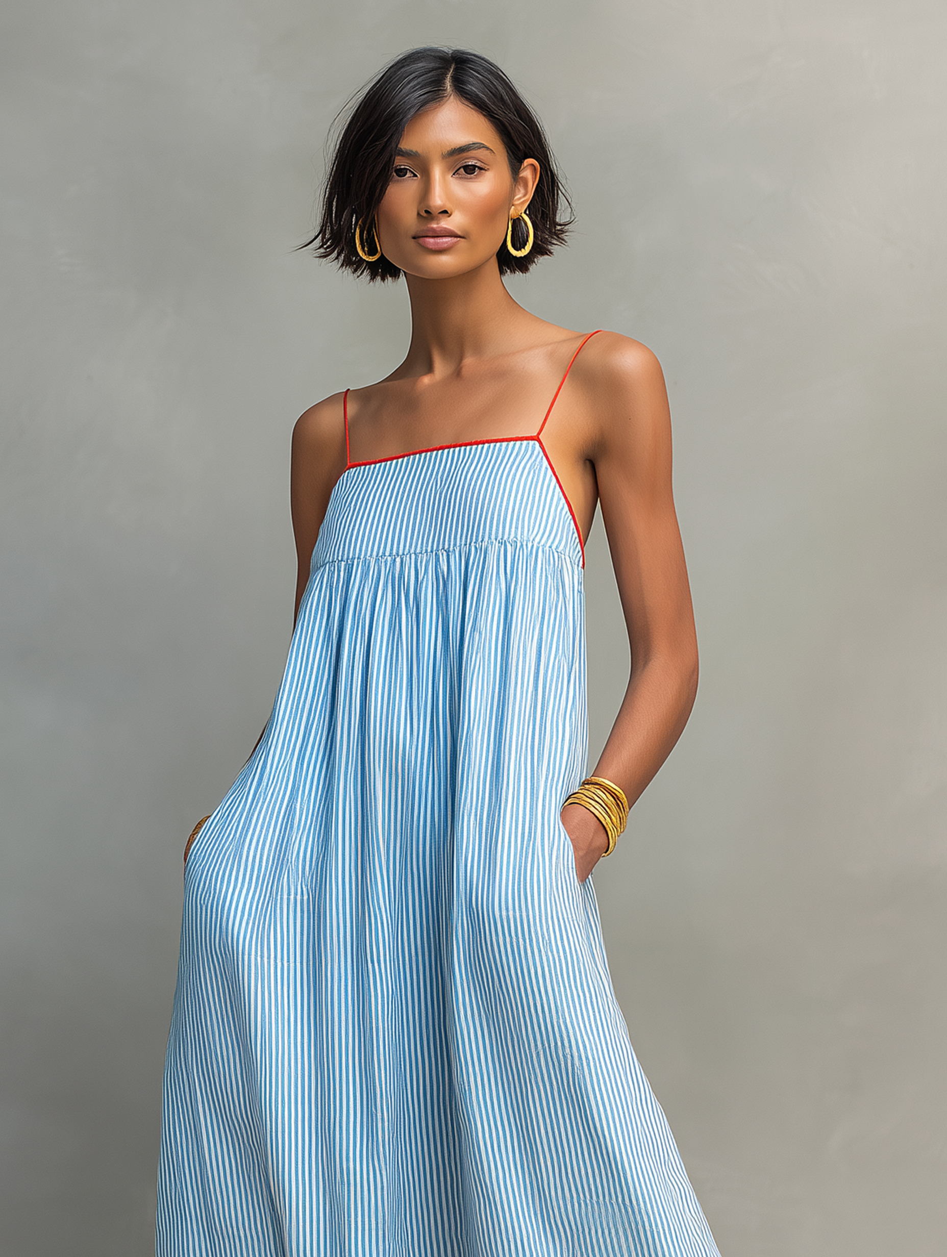 Marina | Women's Striped Maxi Dress oaklynwear