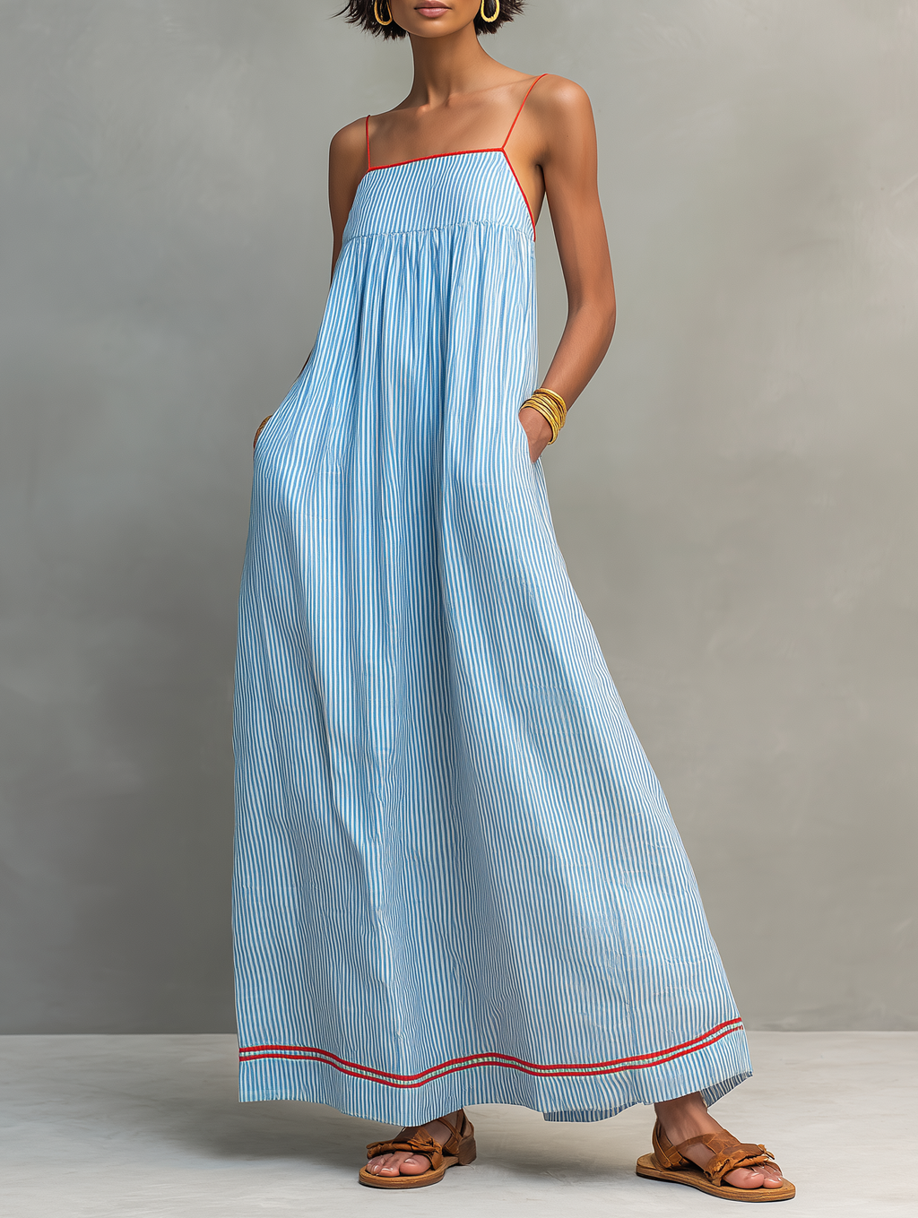 Marina | Women's Striped Maxi Dress oaklynwear