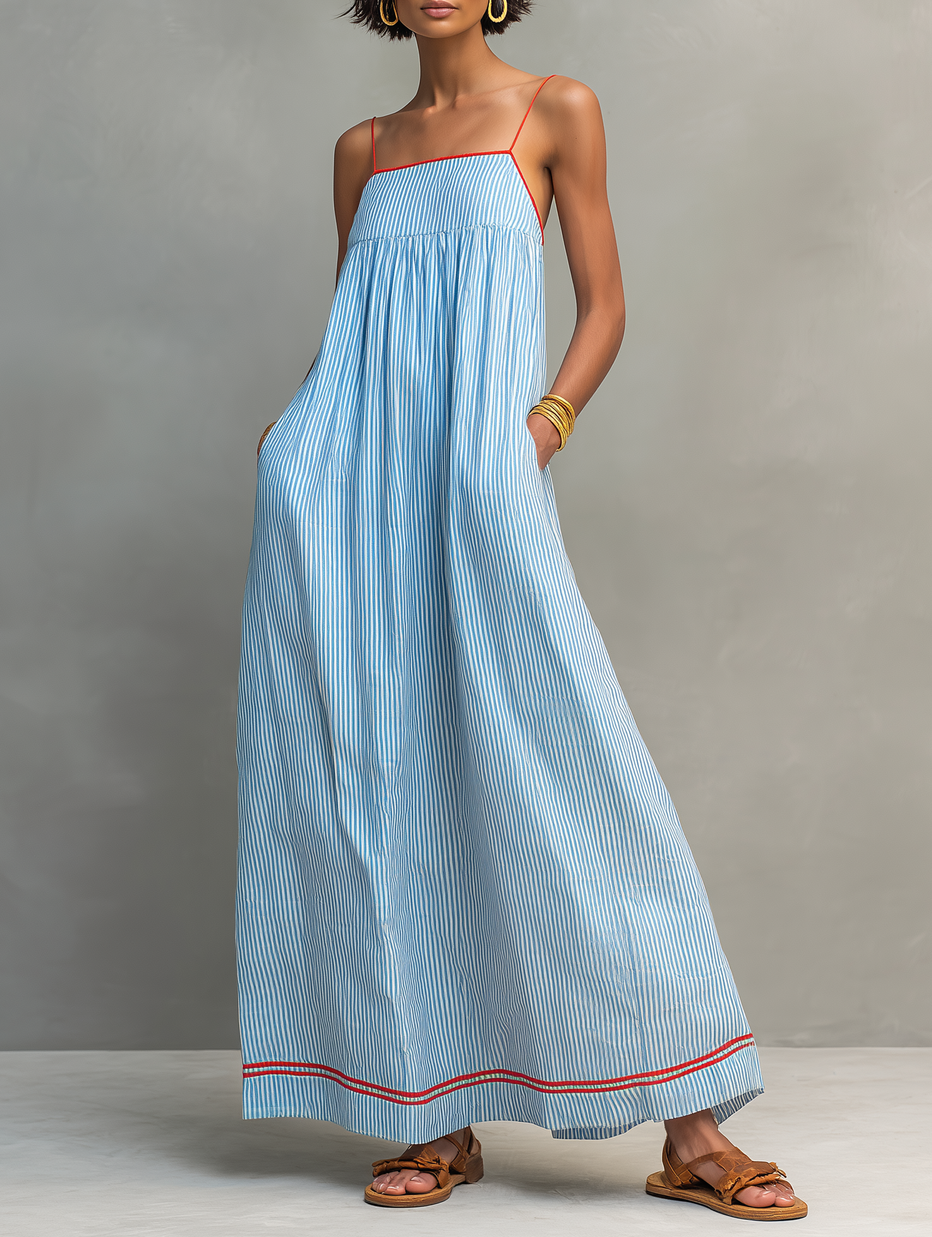 Marina | Women's Striped Maxi Dress oaklynwear