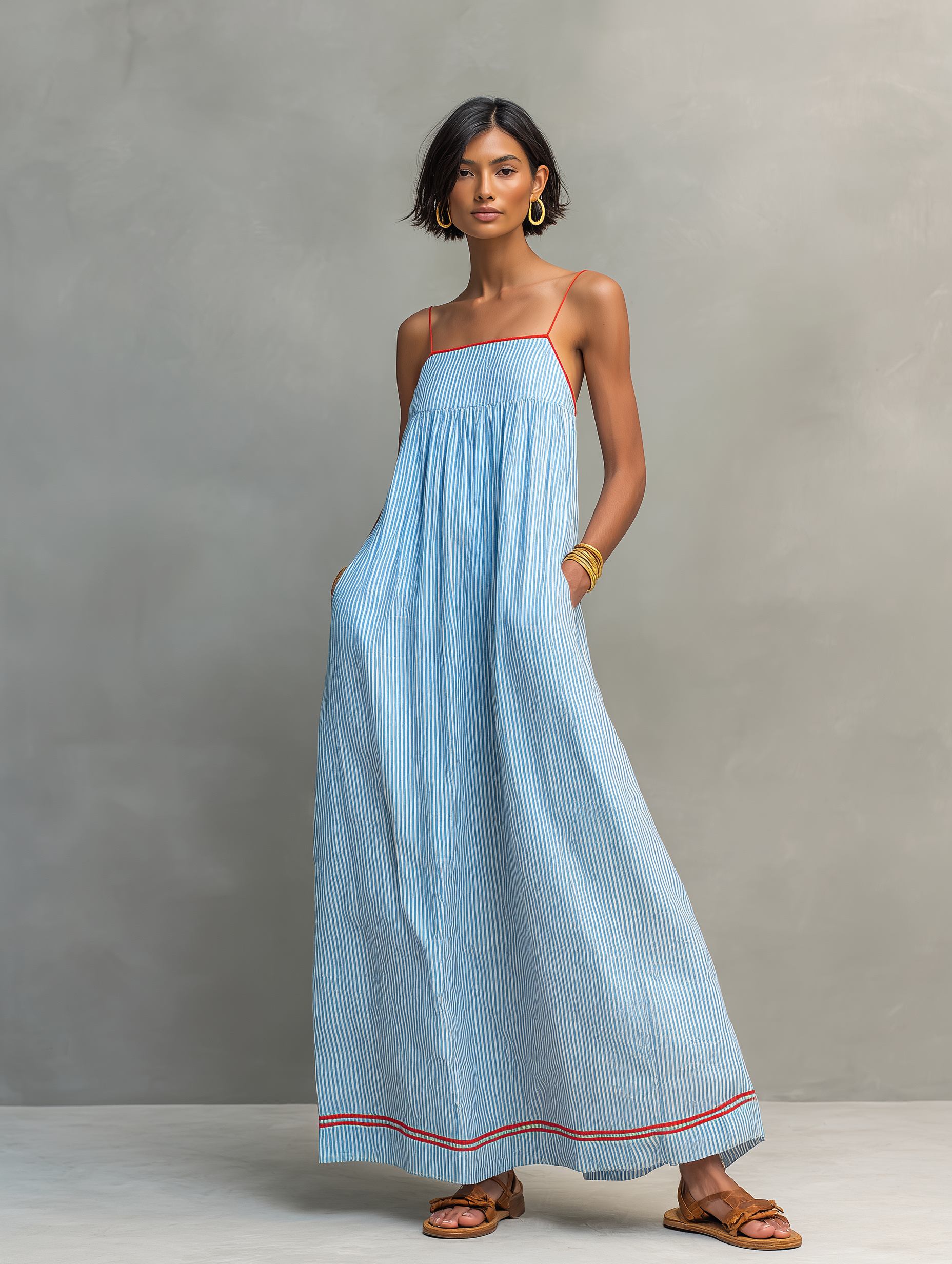 Marina | Women's Striped Maxi Dress oaklynwear