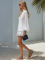 Celeste | Lace Trim Chiffon Top Shorts Set oaklynwear