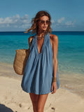 Joelle | Sleeveless A-Line Denim Mini Dress oaklynwear
