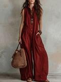 Sienna | Wide-Leg Sleeveless Boho Jumpsuit oaklynwear