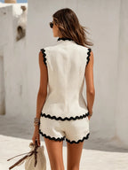 Marisol | Color Block Linen Top Shorts Set oaklynwear