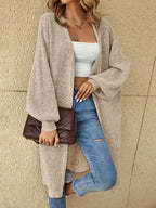 Easowa Women's Solid Color Batwing Sleeve Loose Long Knitted Cardigan, Autumn,Fall oaklynwear