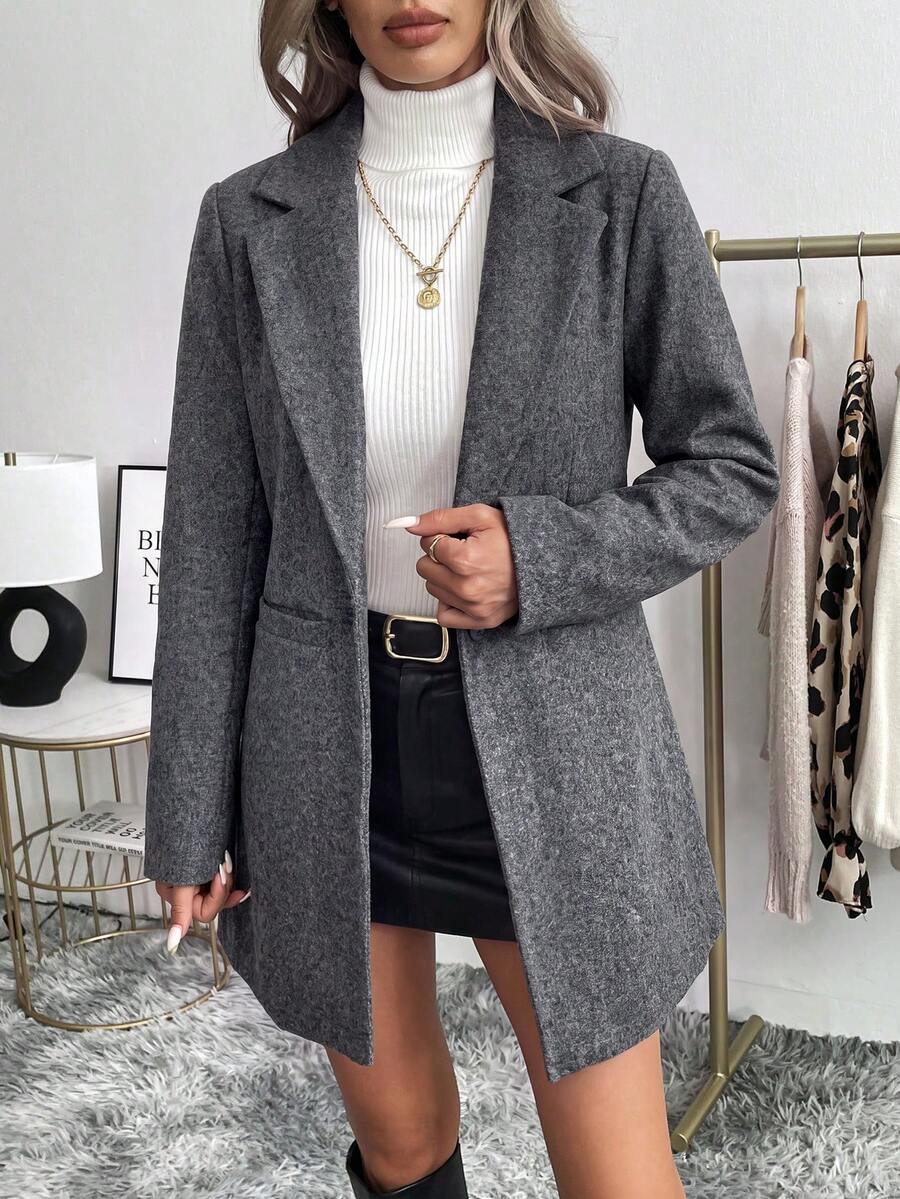 Athena | Single Button Lapel Blazer with Front Pockets, Minimalist Workwear Jacket oaklynwear