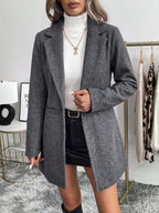 Athena | Single Button Lapel Blazer with Front Pockets, Minimalist Workwear Jacket oaklynwear