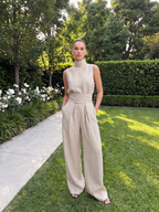 Phoebe | Linen Blouse Wide-Leg Pants Set oaklynwear