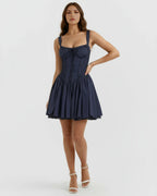 Daisy | Lace-Up Corset Sweetheart Mini Dress oaklynwear