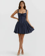 Daisy | Lace-Up Corset Sweetheart Mini Dress oaklynwear