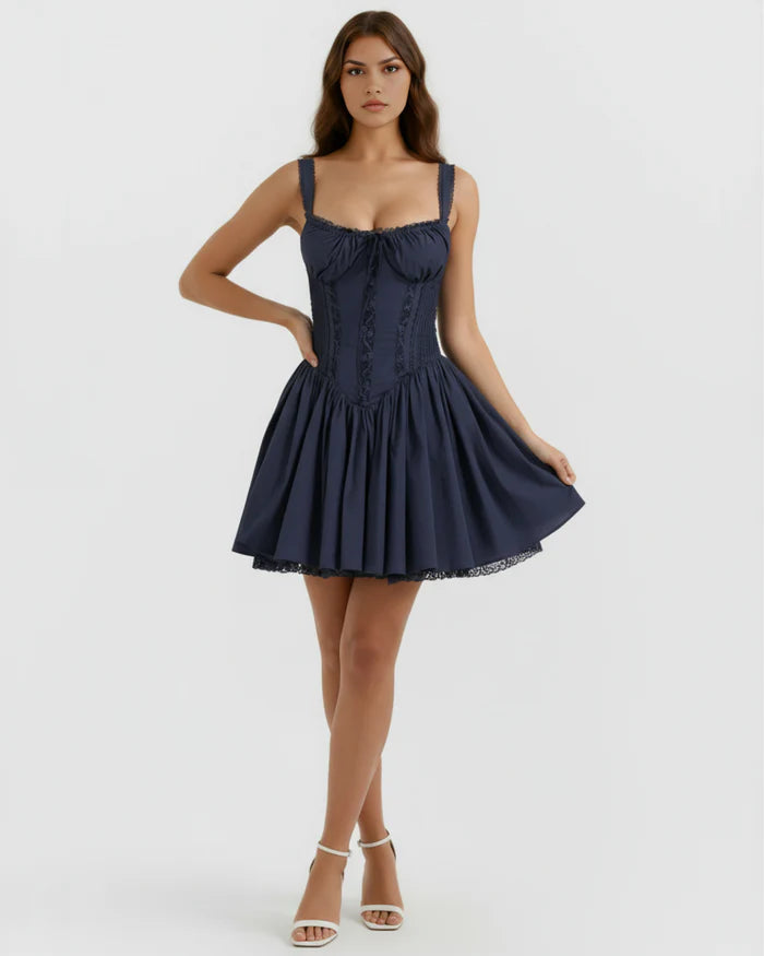 Daisy | Lace-Up Corset Sweetheart Mini Dress oaklynwear