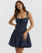 Daisy | Lace-Up Corset Sweetheart Mini Dress oaklynwear