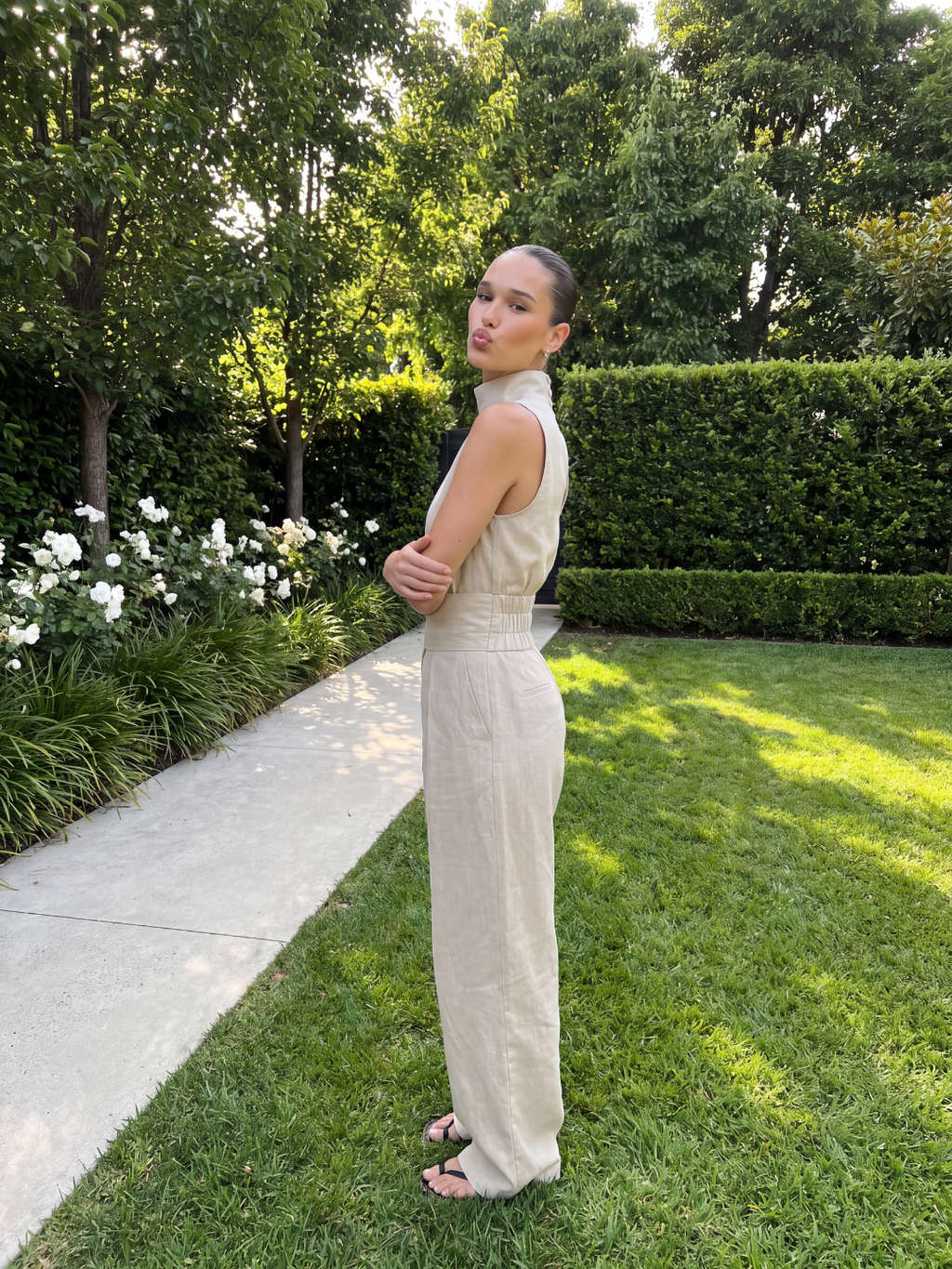Phoebe | Linen Blouse Wide-Leg Pants Set oaklynwear