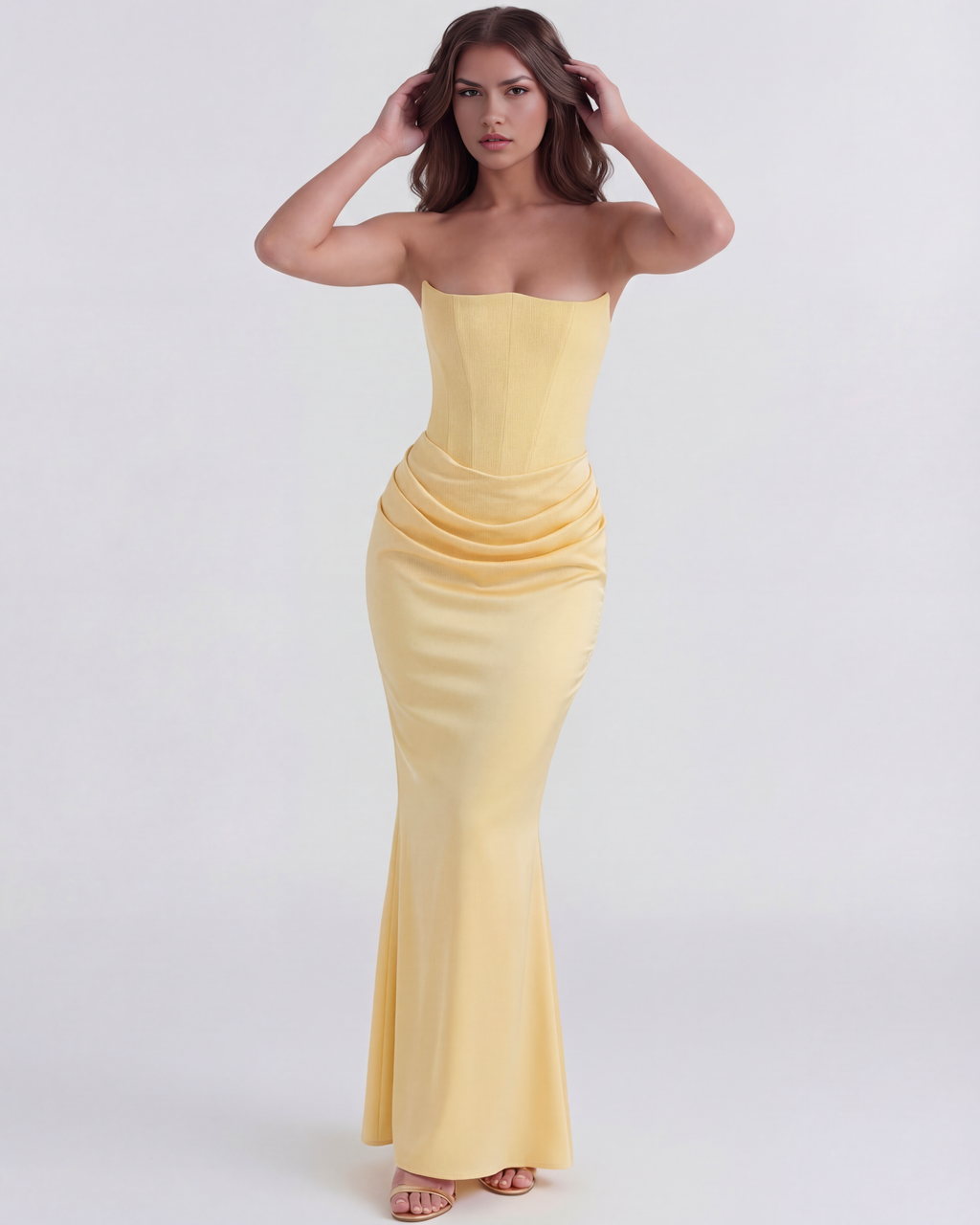 Rosalind | Strapless Corset Maxi Dress oaklynwear