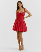 Daisy | Lace-Up Corset Sweetheart Mini Dress oaklynwear