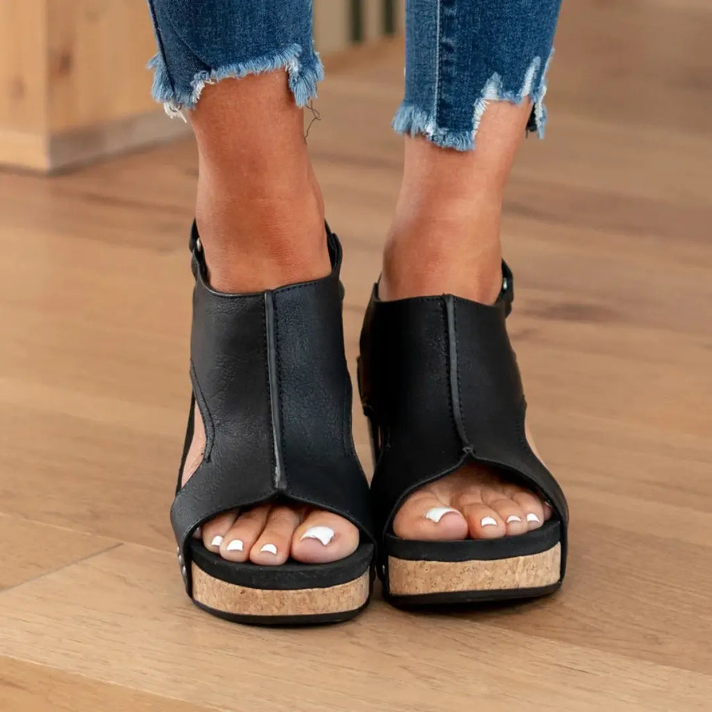Mavi | Suede Wedge Sandals oaklynwear