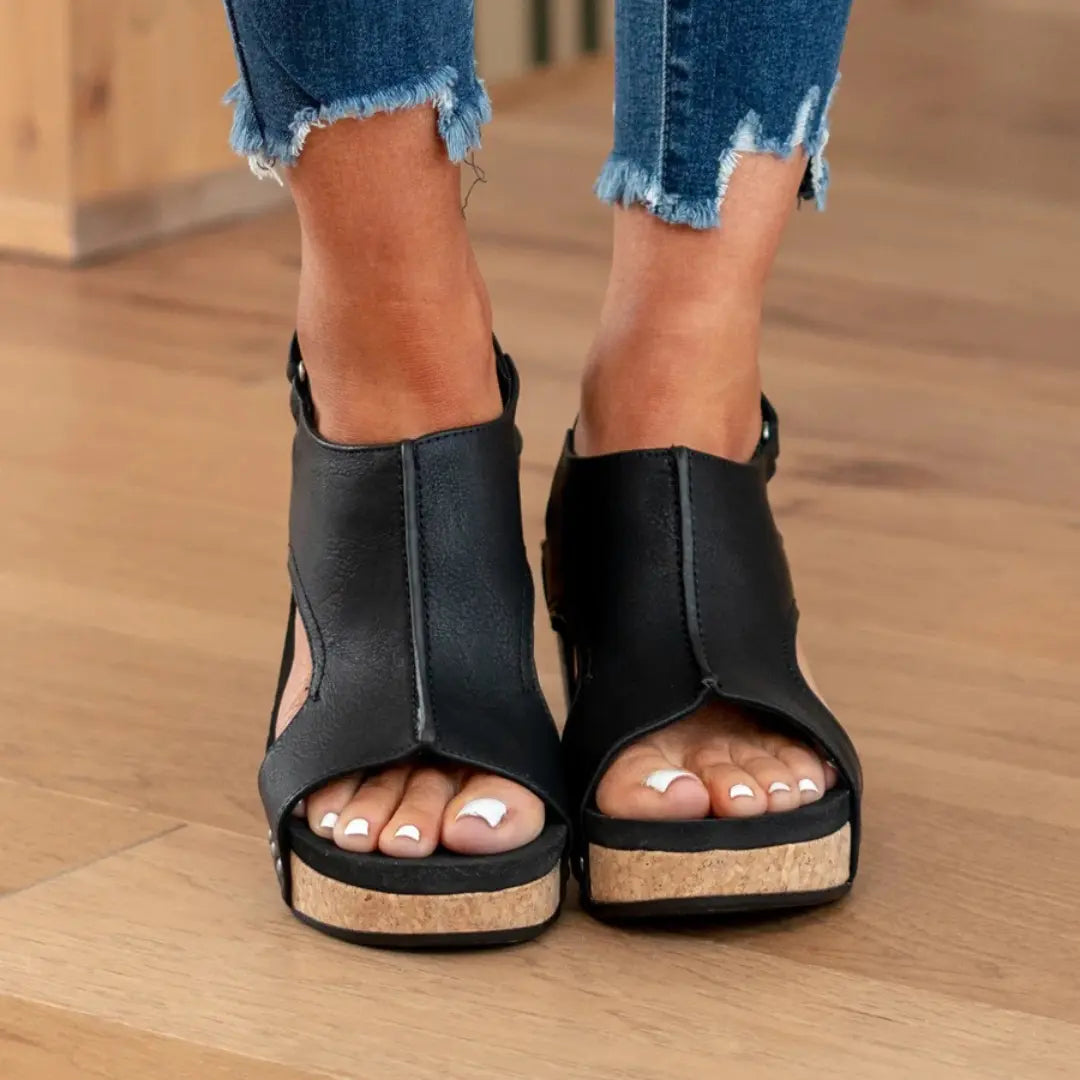 Mavi | Suede Wedge Sandals oaklynwear