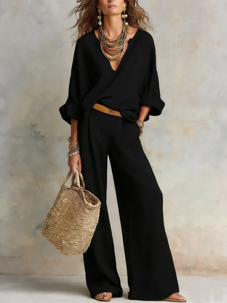 Isla™ | Women's Loose Linen Set – Two-Piece Resort Wear Outfit for Summer oaklynwear