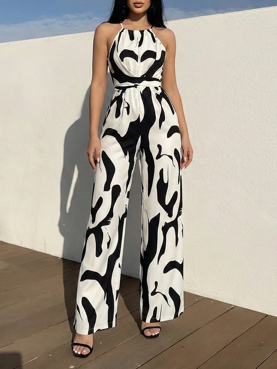 Paloma | Abstract Print Wide-Leg Jumpsuit oaklynwear