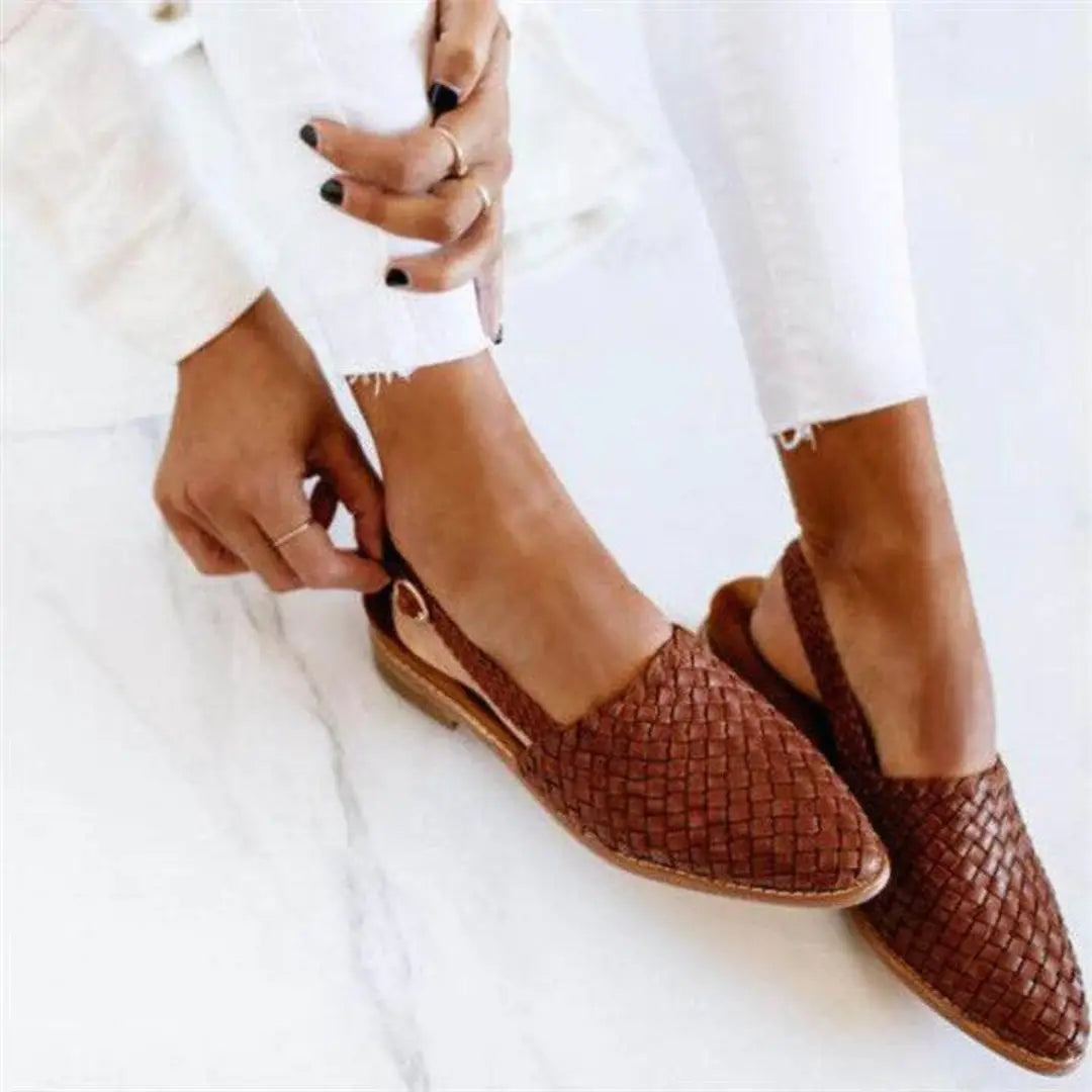Mire | Elegant Woven Vegan Leather Ballerinas oaklynwear