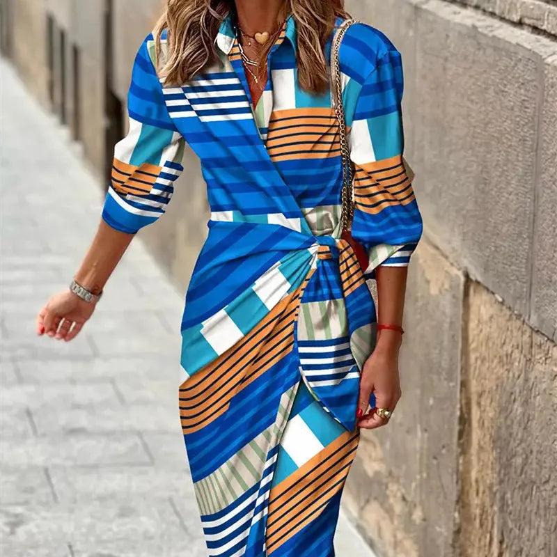 Colette | Three-Quarter Sleeve Wrap Midi Dress oaklynwear